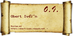 Obert Iván névjegykártya