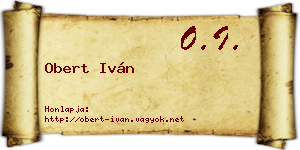 Obert Iván névjegykártya